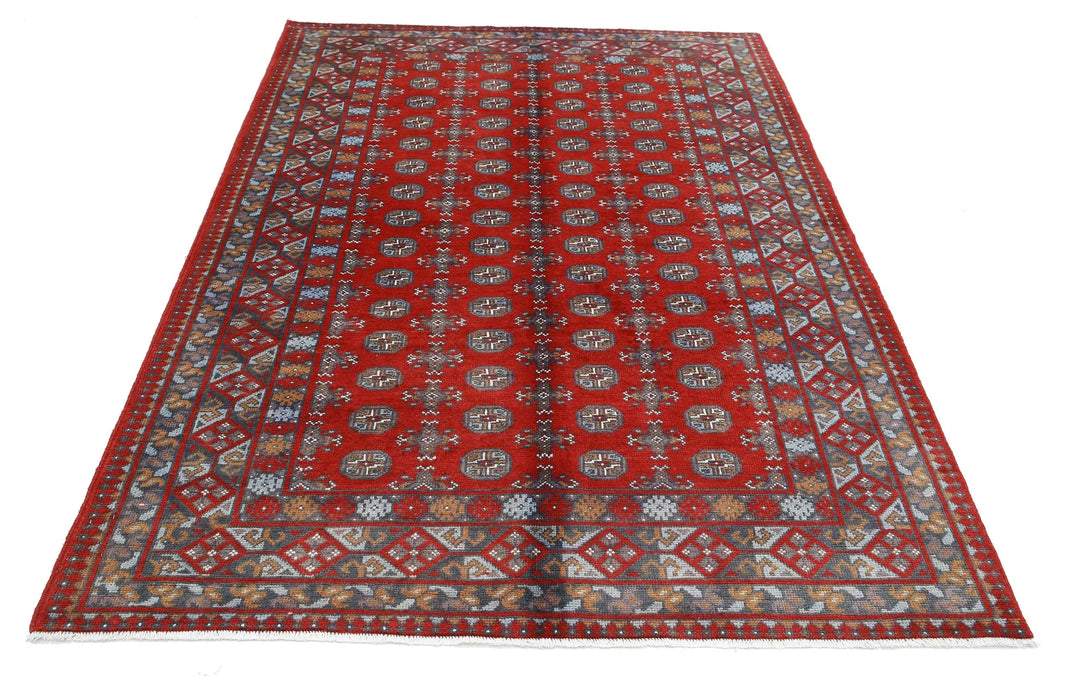 Afghan Revival Rug 5' 3" x 7' 9" Hand-Knotted | No. AT98188