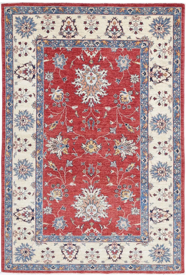 Afghan Ziegler Rug 3' 11" x 6' 0" Hand-Knotted | No. AT98277