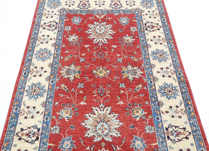 Afghan Ziegler Rug 3' 11" x 6' 0" Hand-Knotted | No. AT98277