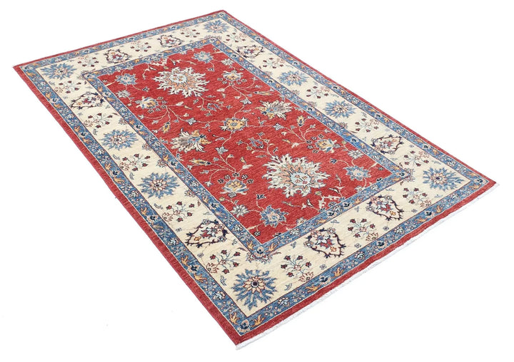 Afghan Ziegler Rug 3' 11" x 6' 0" Hand-Knotted | No. AT98277