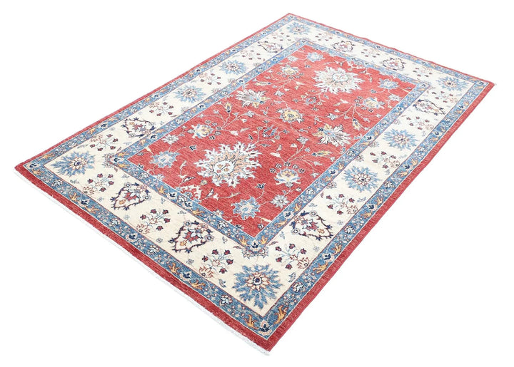 Afghan Ziegler Rug 3' 11" x 6' 0" Hand-Knotted | No. AT98277