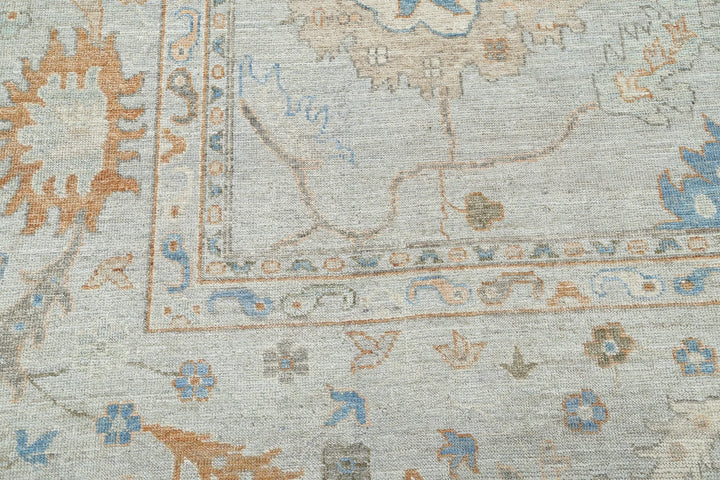 Blue Afghan Oushak Rug 10' 2" x 14' 0" Hand-Knotted | No. AT98294