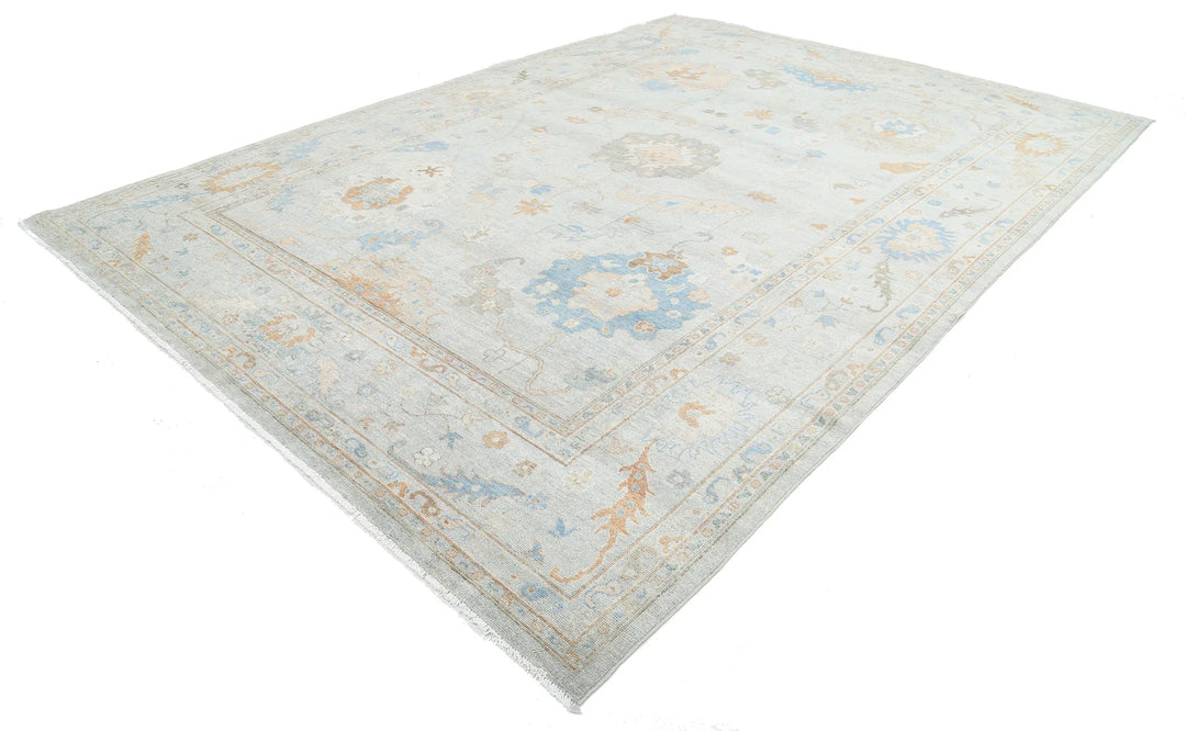Blue Afghan Oushak Rug 10' 2" x 14' 0" Hand-Knotted | No. AT98294
