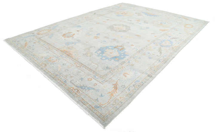 Blue Afghan Oushak Rug 10' 2" x 14' 0" Hand-Knotted | No. AT98294