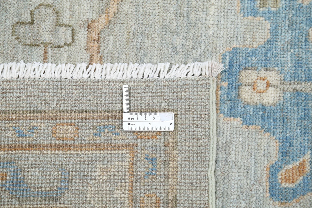 Blue Afghan Oushak Rug 10' 2" x 14' 0" Hand-Knotted | No. AT98294