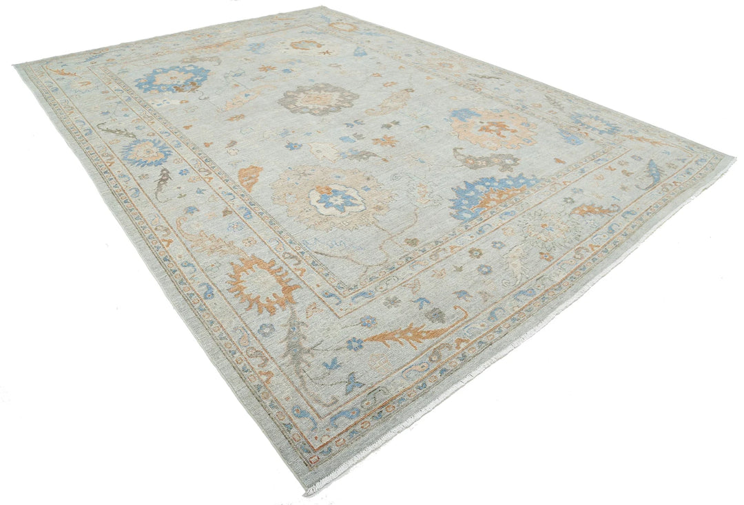 Blue Afghan Oushak Rug 10' 2" x 14' 0" Hand-Knotted | No. AT98294