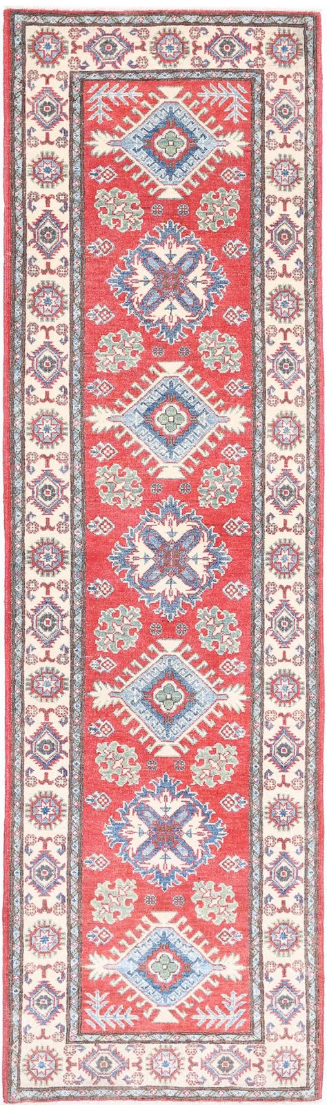 Afghan Kazak Rug 2' 8" x 9' 10" Hand-Knotted | No. AT98349