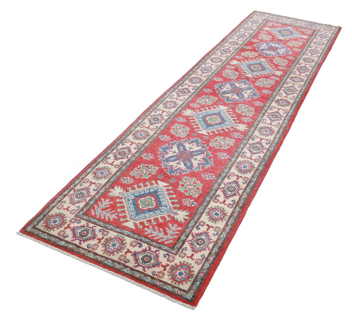 Afghan Kazak Rug 2' 8" x 9' 10" Hand-Knotted | No. AT98349