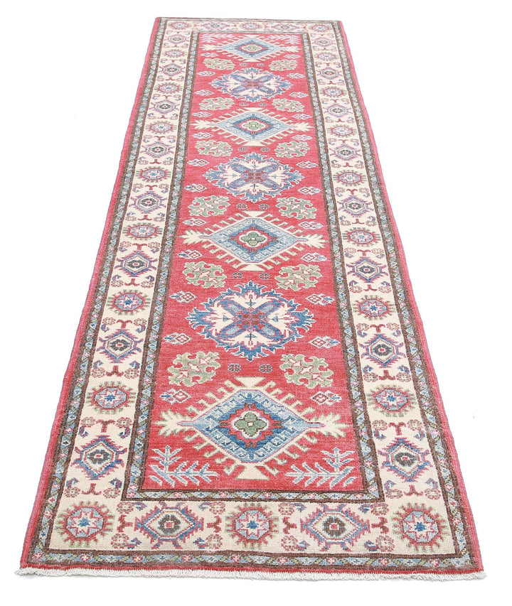 Afghan Kazak Rug 2' 8" x 9' 10" Hand-Knotted | No. AT98349