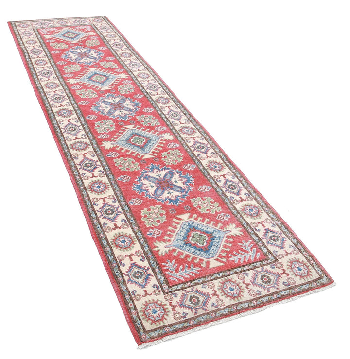Afghan Kazak Rug 2' 8" x 9' 10" Hand-Knotted | No. AT98349