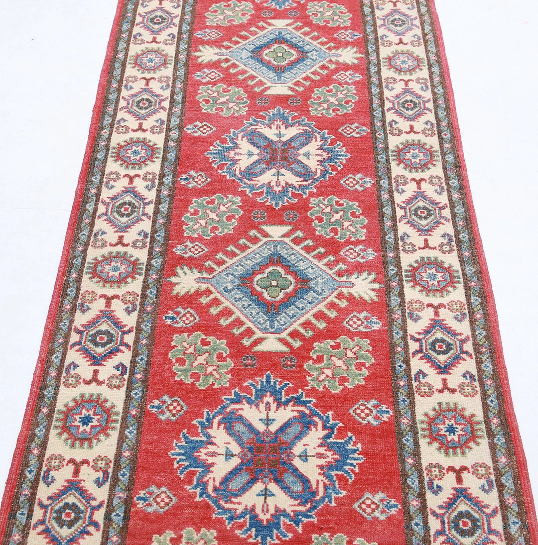 Afghan Kazak Rug 2' 8" x 9' 10" Hand-Knotted | No. AT98349