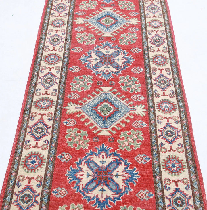 Afghan Kazak Rug 2' 8" x 9' 10" Hand-Knotted | No. AT98349