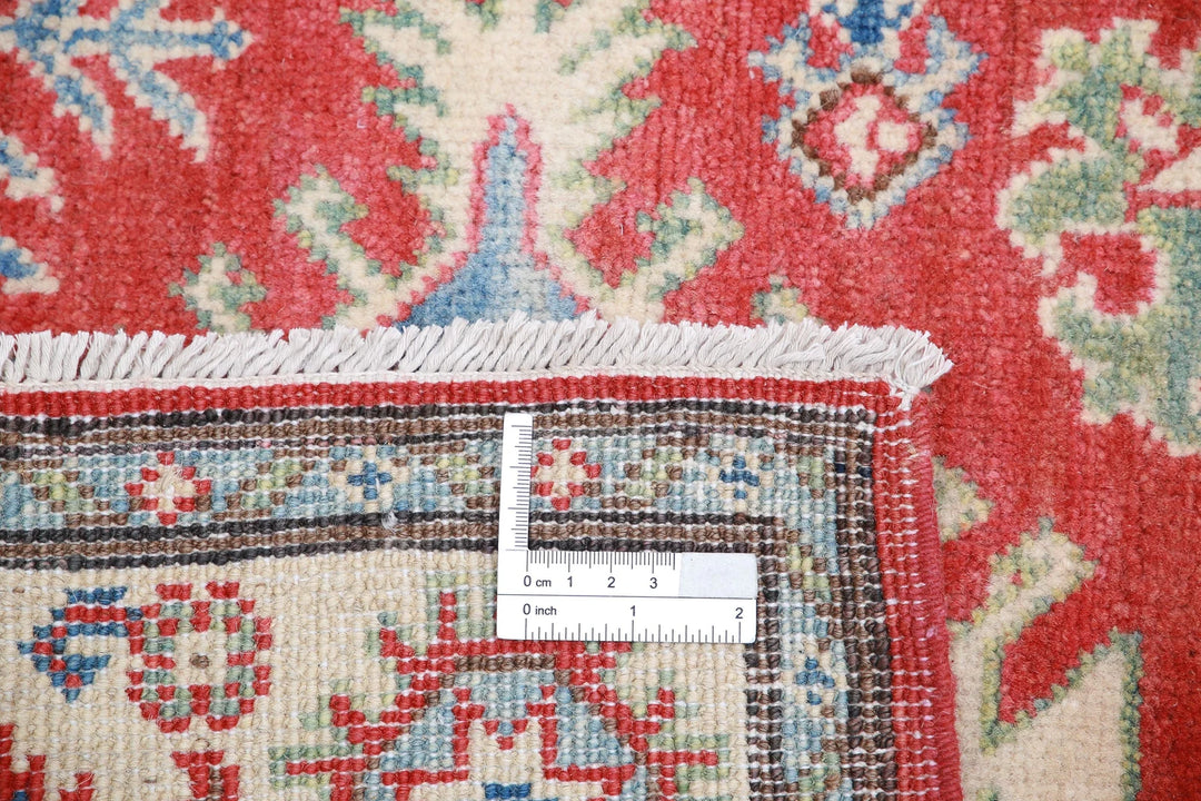 Afghan Kazak Rug 2' 8" x 9' 10" Hand-Knotted | No. AT98349