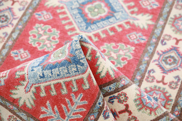 Afghan Kazak Rug 2' 8" x 9' 10" Hand-Knotted | No. AT98349