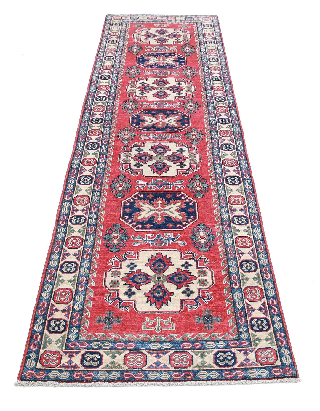 Afghan Kazak Rug 2' 7" x 9' 4" Hand-Knotted | No. AT98372
