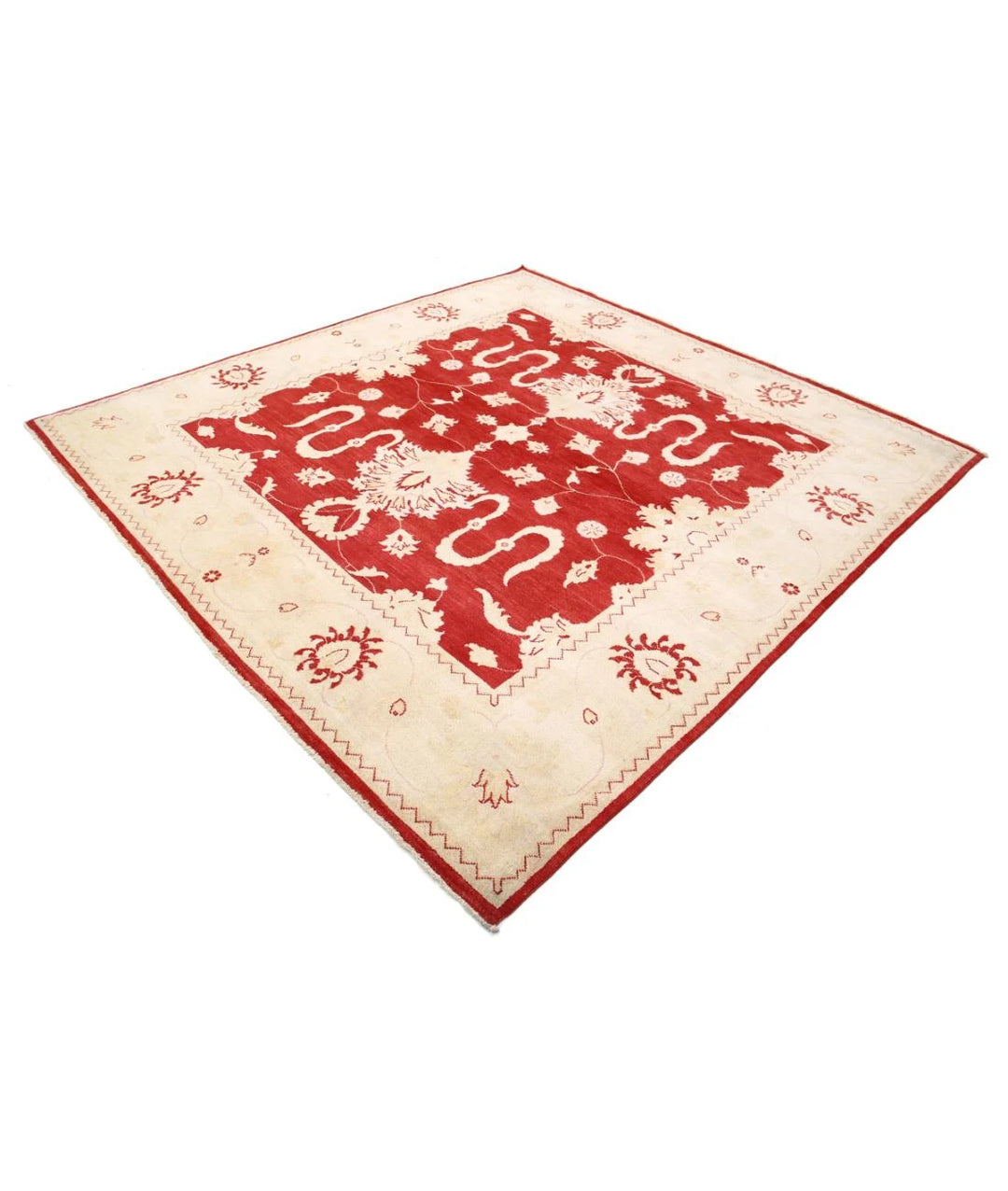Afghan Kazak Rug 7' 11" x 8' 3" Hand-Knotted | No. AT98402
