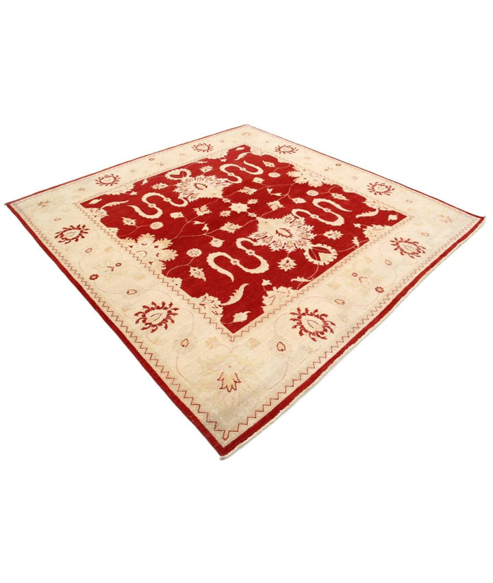 Afghan Kazak Rug 7' 11" x 8' 3" Hand-Knotted | No. AT98402