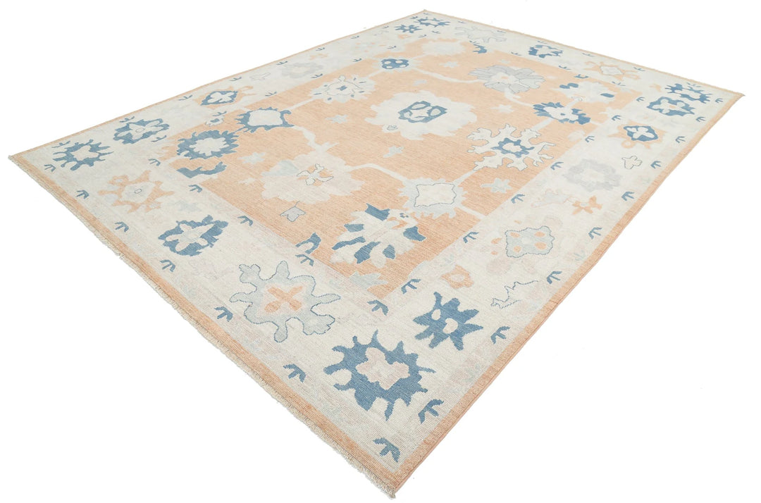 Afghan Oushak Rug 9' 0" x 12' 0" Hand-Knotted | No. AT98446