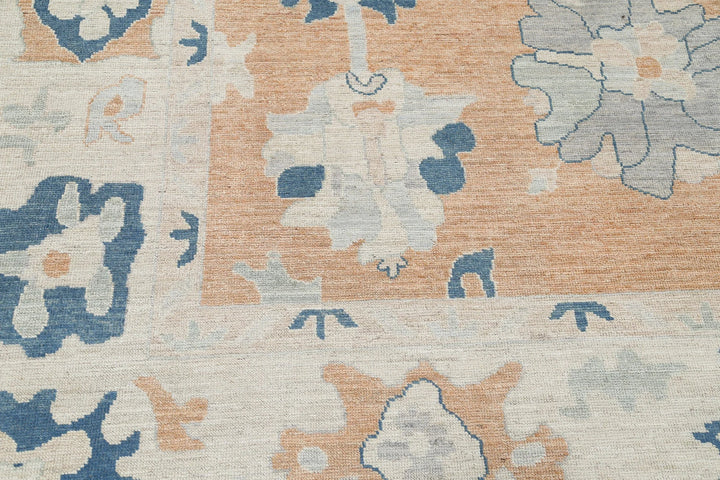 Afghan Oushak Rug 9' 0" x 12' 0" Hand-Knotted | No. AT98446