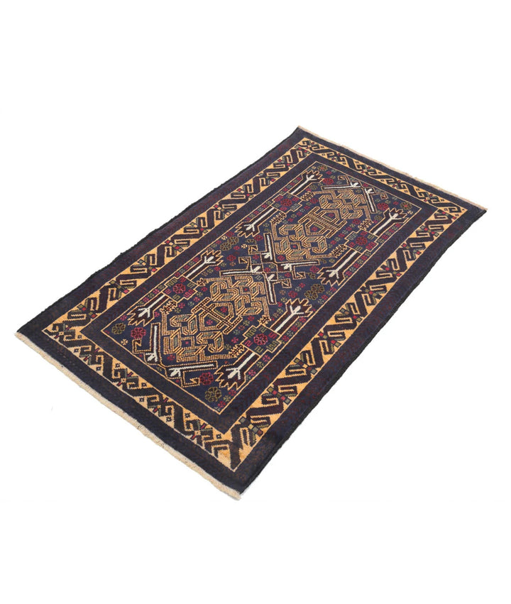Red Afghan Baluchi Rug 2' 7" x 4' 7" Hand-Knotted | No. AT98759