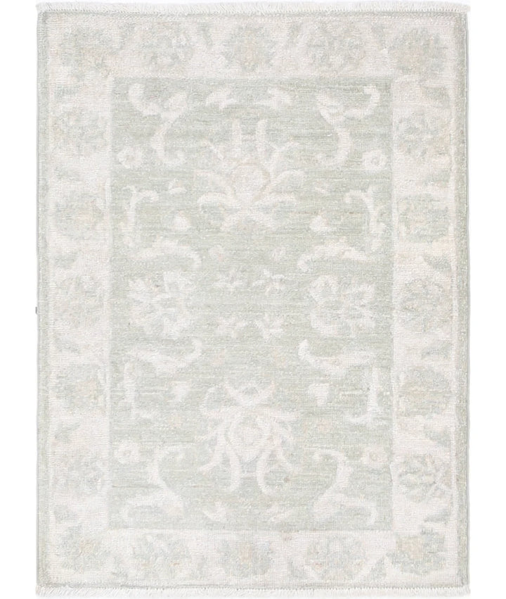Green Afghan Serenity Rug 2' 2" x 3' 0" Hand-Knotted | No. AT98802