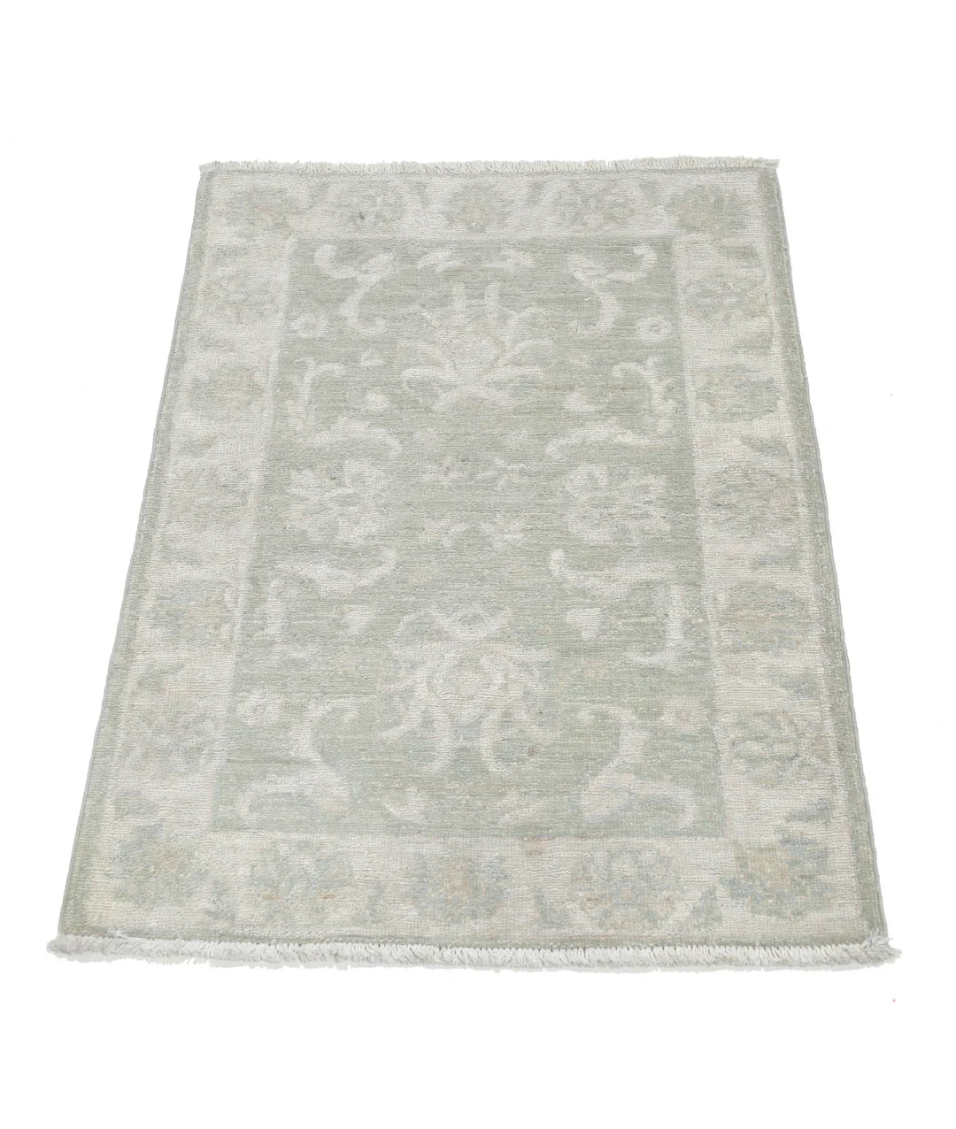 Green Afghan Serenity Rug 2' 2" x 3' 0" Hand-Knotted | No. AT98802