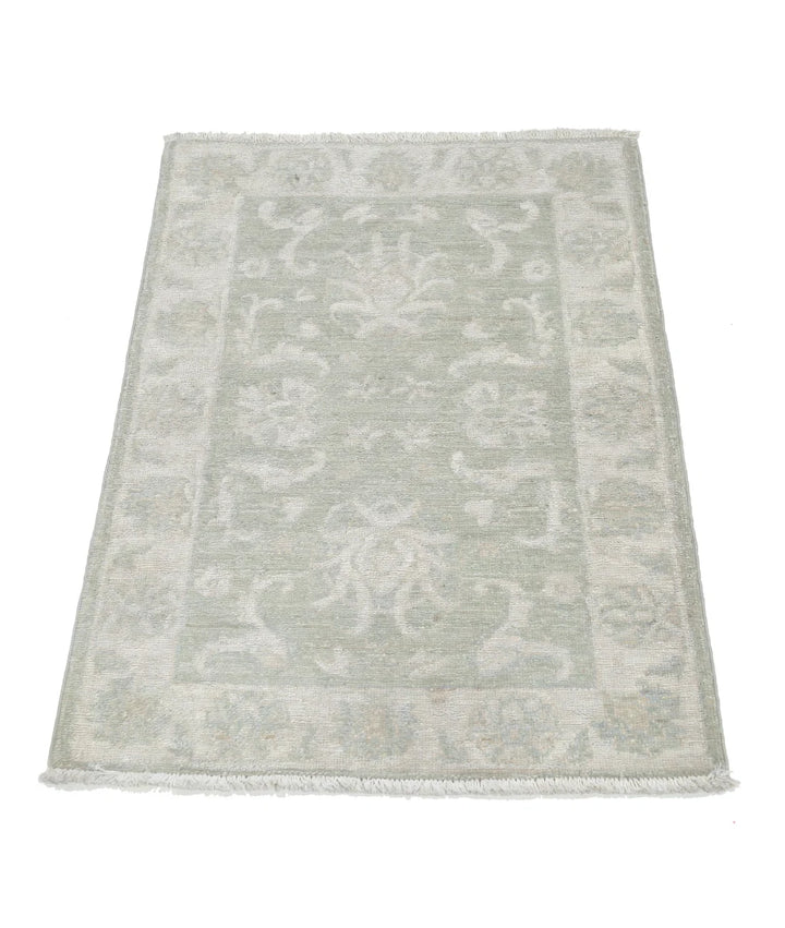 Green Afghan Serenity Rug 2' 2" x 3' 0" Hand-Knotted | No. AT98802