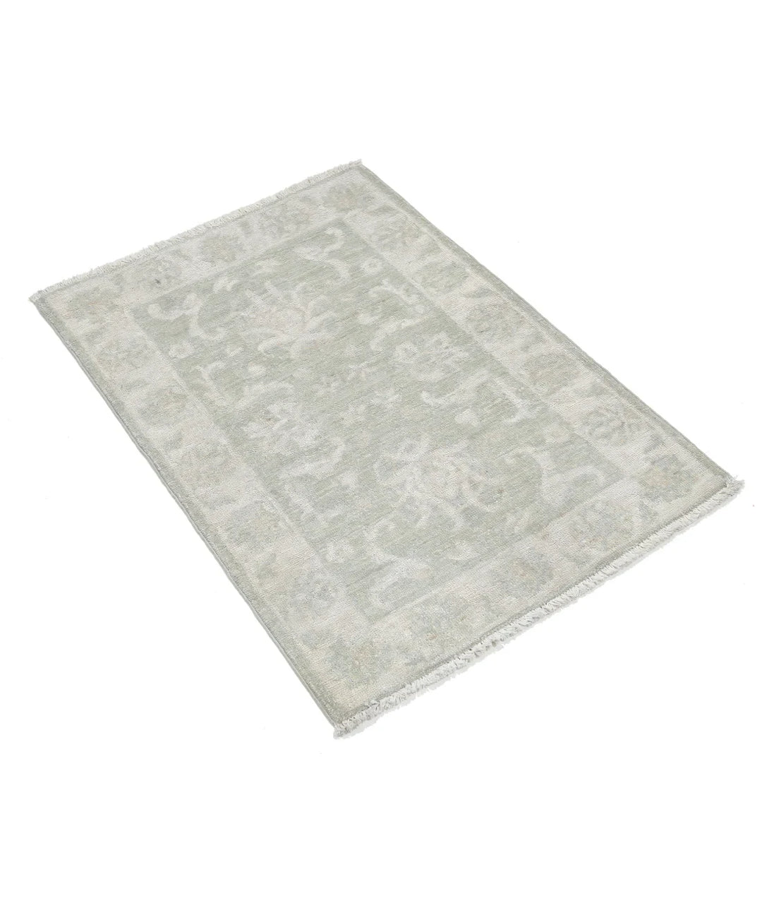 Green Afghan Serenity Rug 2' 2" x 3' 0" Hand-Knotted | No. AT98802