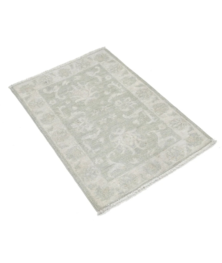 Green Afghan Serenity Rug 2' 2" x 3' 0" Hand-Knotted | No. AT98802