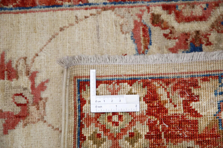 Ivory Afghan Oriental Rug 2'5" x 8'7" Hand-Knotted | No. AT98919