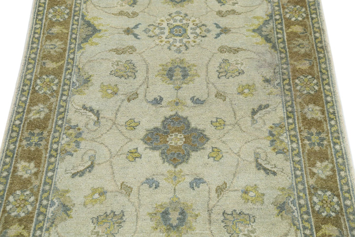 Beige Indian Ziegler Rug 2' 10" x 4' 9" Hand-Knotted | No. AT99008