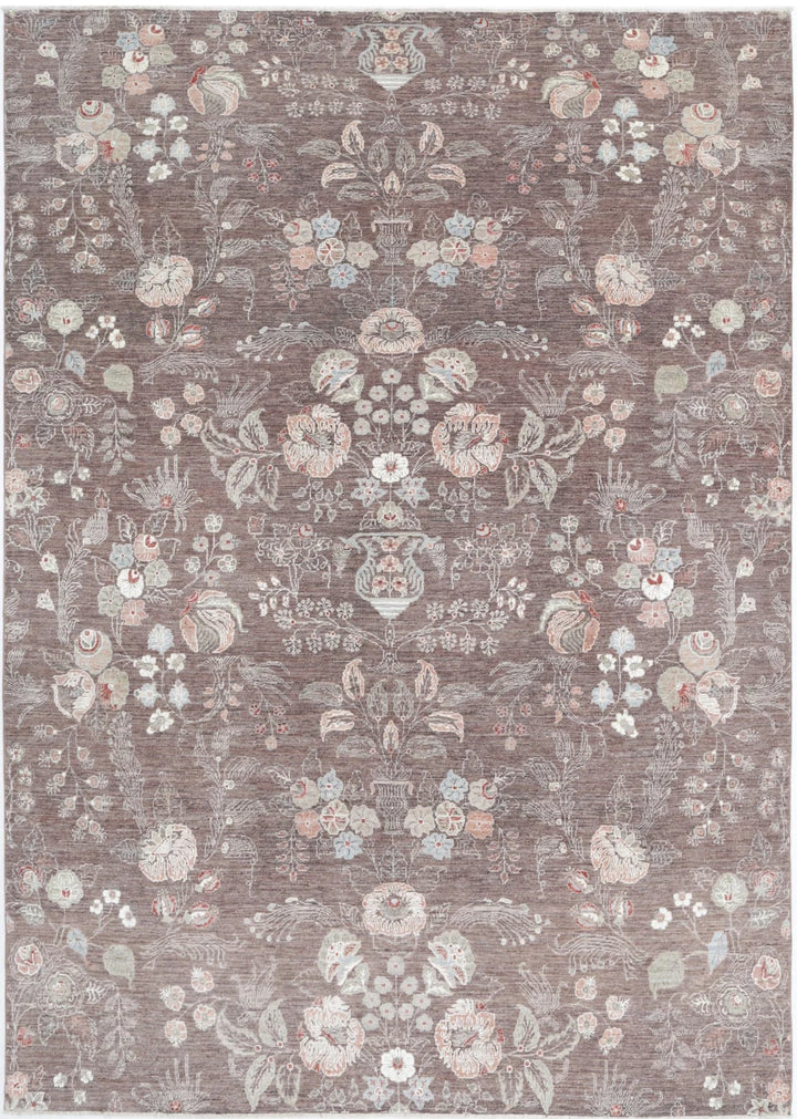 Afghan Tabriz Rug 7' 9" x 10' 11" Hand-Knotted | No. AT99127