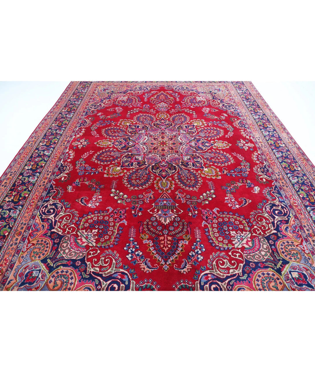 Persian Mashad Rug 9' 7" x 12' 11" Hand-Knotted | No. AT99179