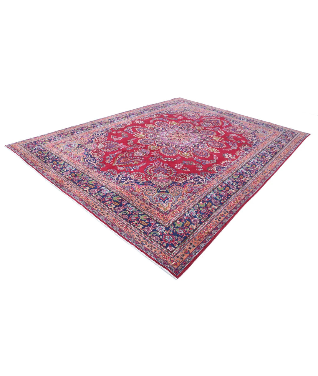 Persian Mashad Rug 9' 7" x 12' 11" Hand-Knotted | No. AT99179
