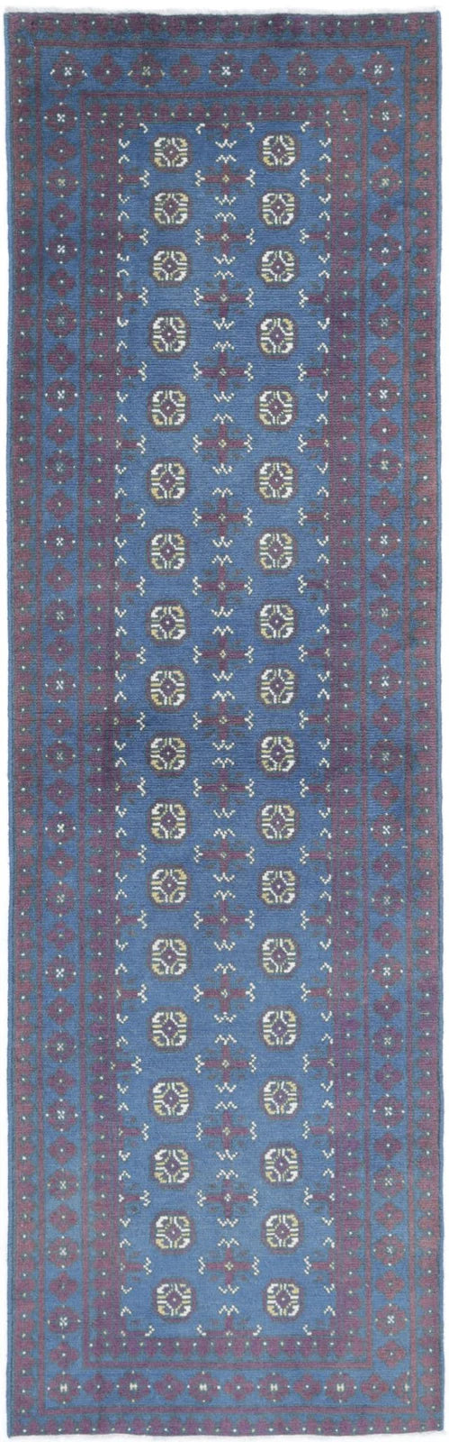Afghan Akcha Revival Rug 2' 9" x 9' 7" Hand-Knotted | No. AT99256