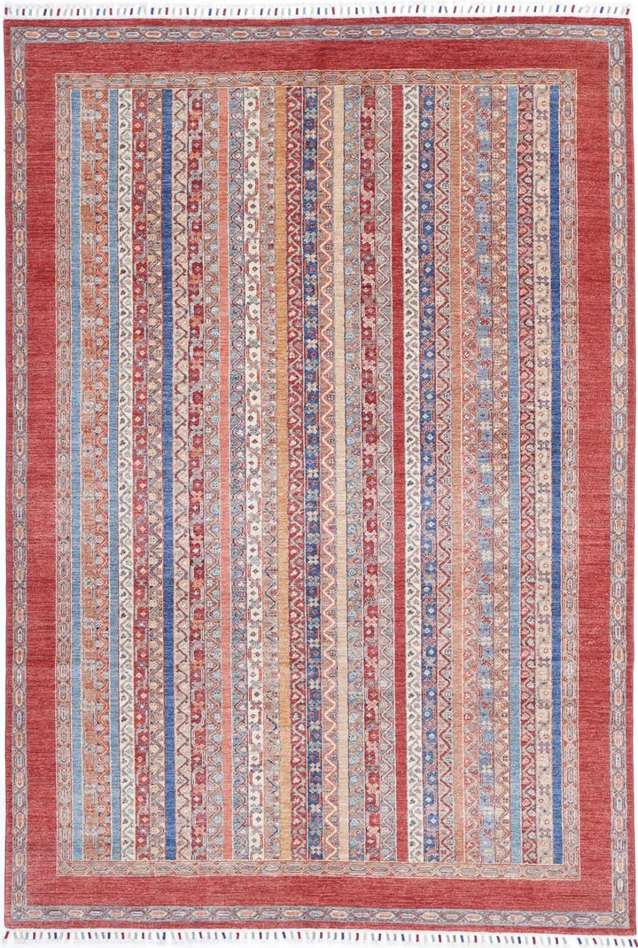 Afghan Shaal Rug 6' 7" x 9' 10" Hand-Knotted | No. AT99258