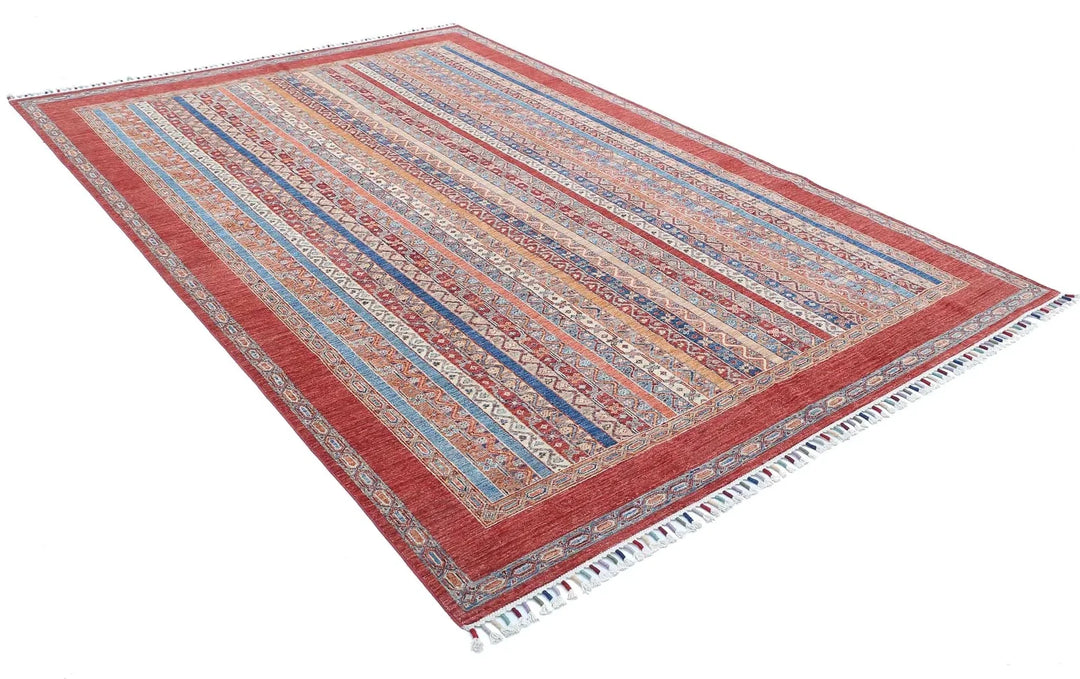 Afghan Shaal Rug 6' 7" x 9' 10" Hand-Knotted | No. AT99258