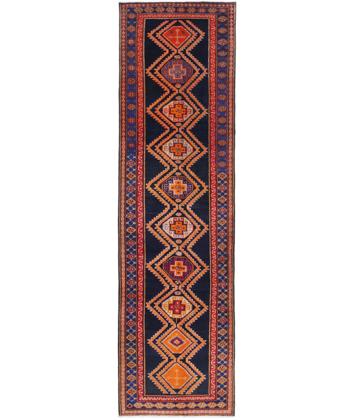 Persian Hamadan Runner Rug 4' 2" x 16' 0" Hand-Knotted | No. AT99284