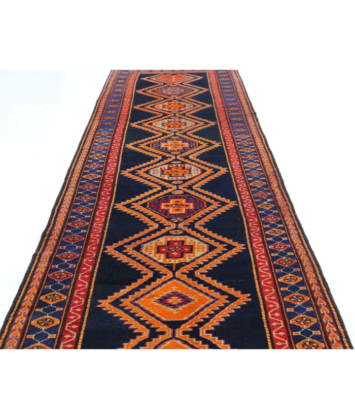 Persian Hamadan Runner Rug 4' 2" x 16' 0" Hand-Knotted | No. AT99284