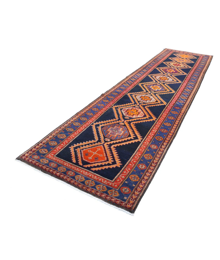 Persian Hamadan Runner Rug 4' 2" x 16' 0" Hand-Knotted | No. AT99284
