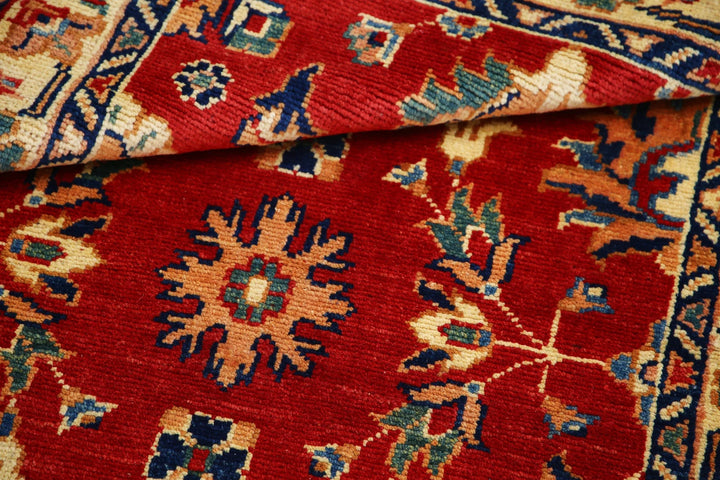 Red Afghan Ziegler Rug 3' 1" x 5' 0" Hand-Knotted | No. AT99385