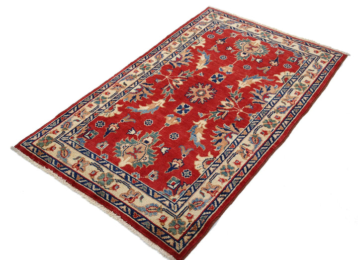 Red Afghan Ziegler Rug 3' 1" x 5' 0" Hand-Knotted | No. AT99385