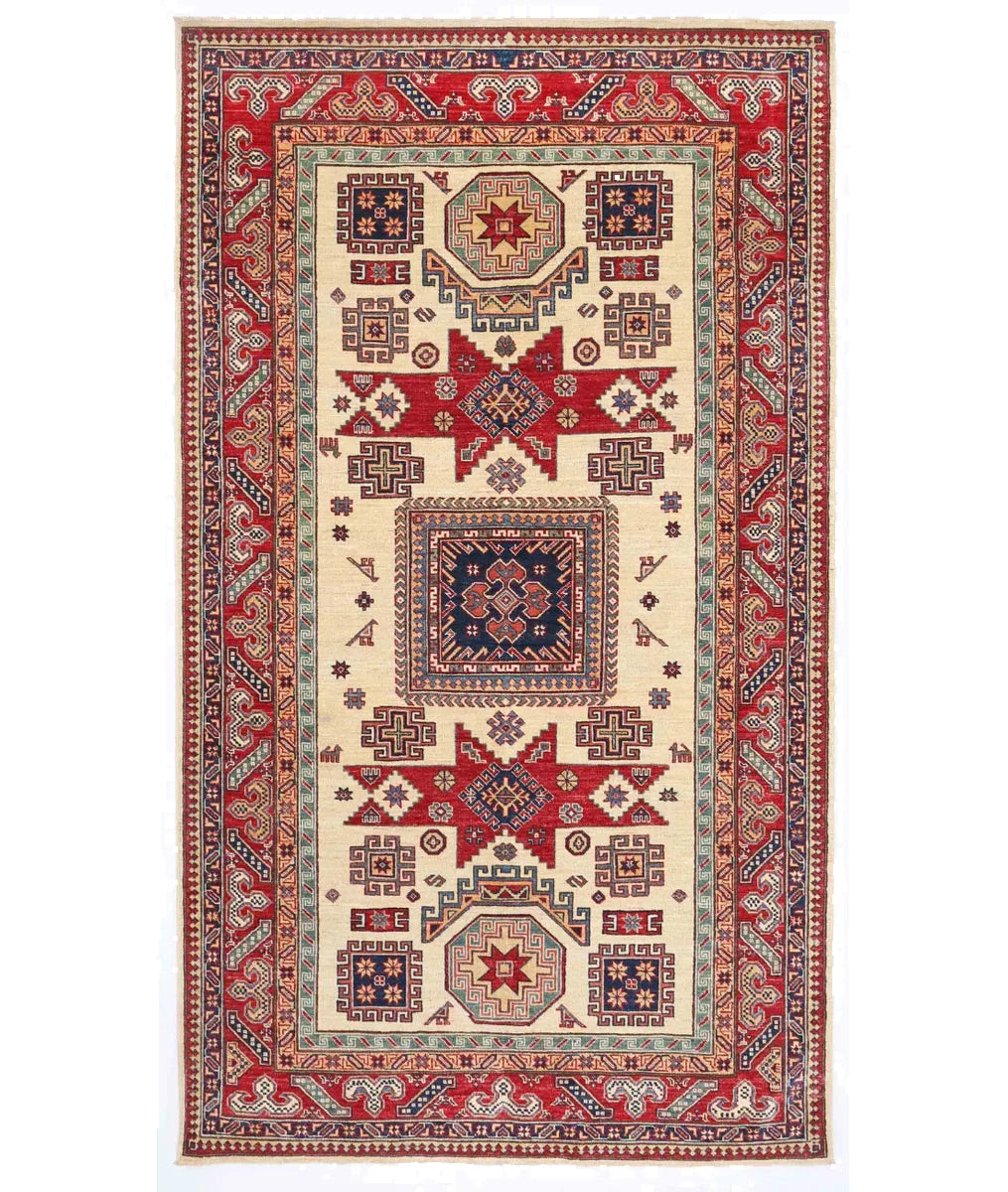 Afghan Kazak Rug 5' 4" x 8' 1" Hand-Knotted | No. AT99441