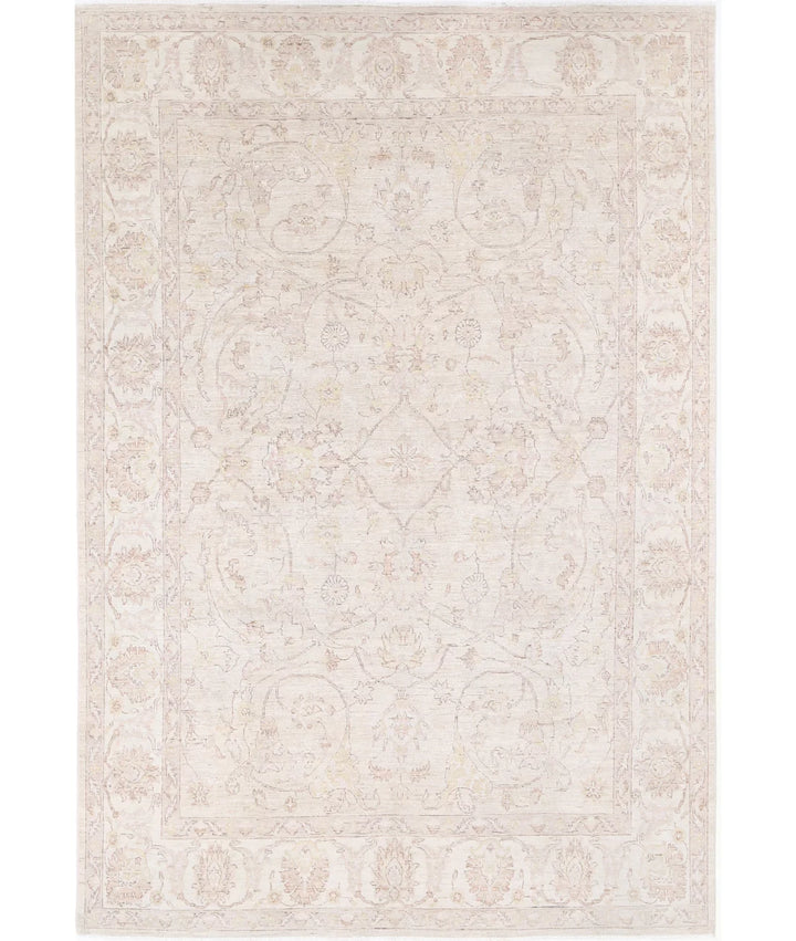 Grey Afghan Serenity Rug 7' 8" x 11' 4" Hand-Knotted | No. AT99505