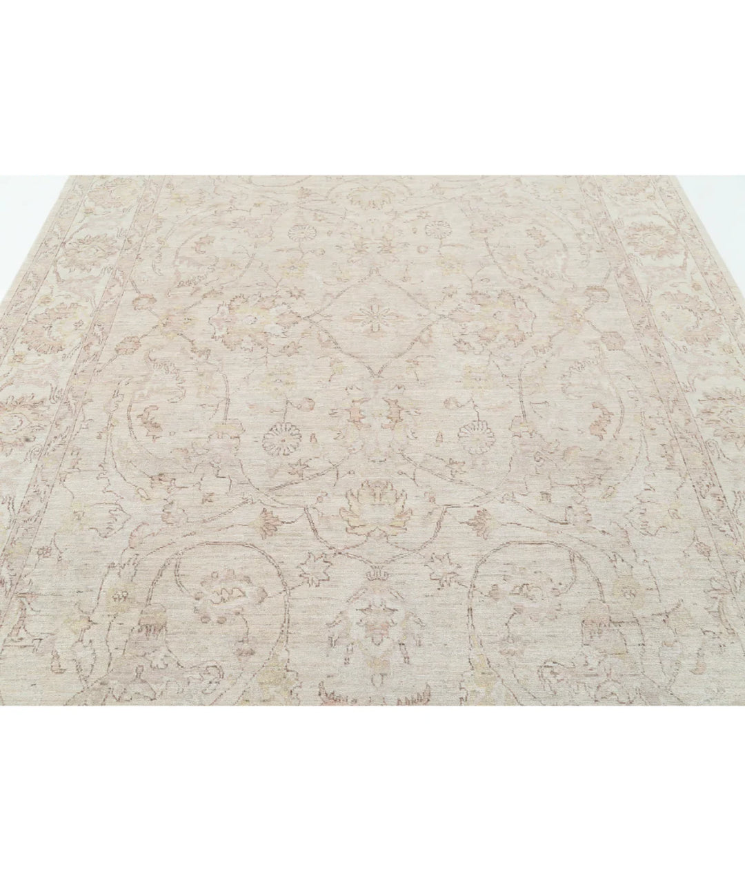 Grey Afghan Serenity Rug 7' 8" x 11' 4" Hand-Knotted | No. AT99505