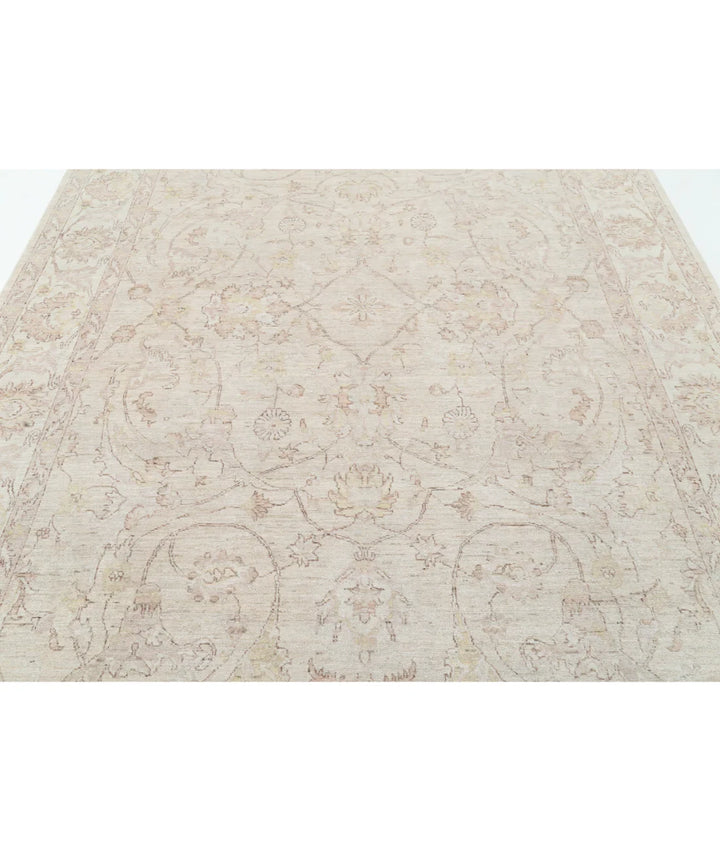 Grey Afghan Serenity Rug 7' 8" x 11' 4" Hand-Knotted | No. AT99505