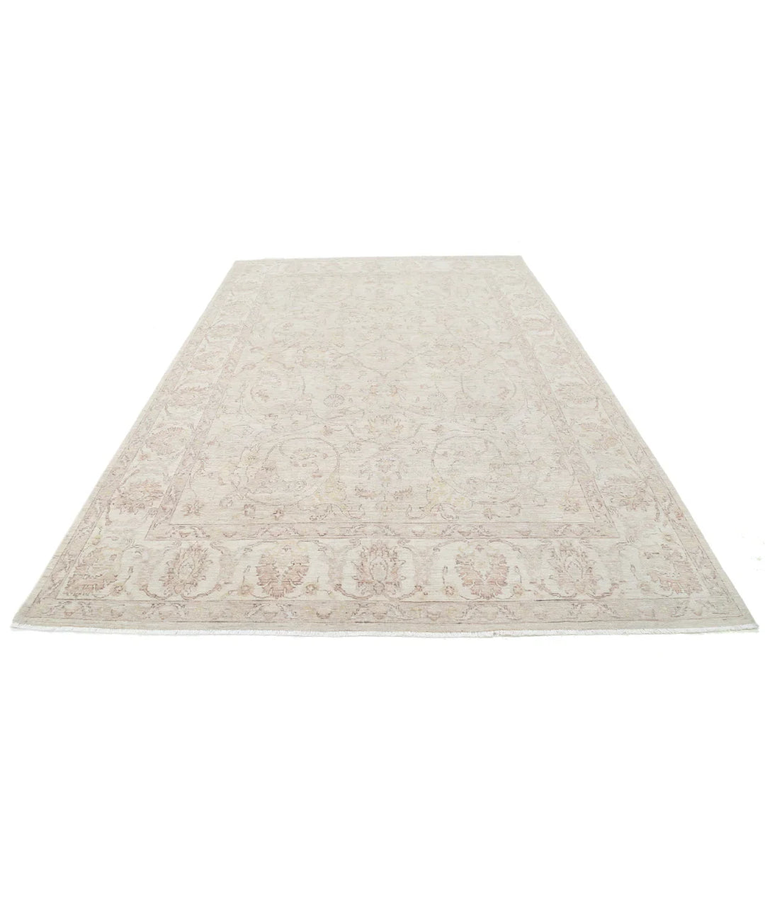 Grey Afghan Serenity Rug 7' 8" x 11' 4" Hand-Knotted | No. AT99505