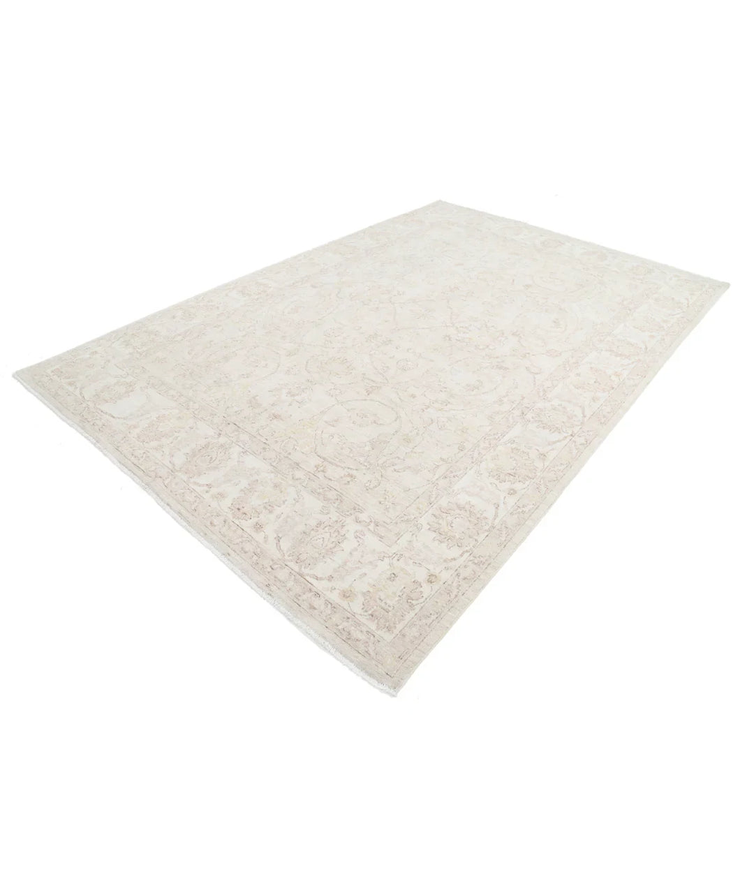 Grey Afghan Serenity Rug 7' 8" x 11' 4" Hand-Knotted | No. AT99505