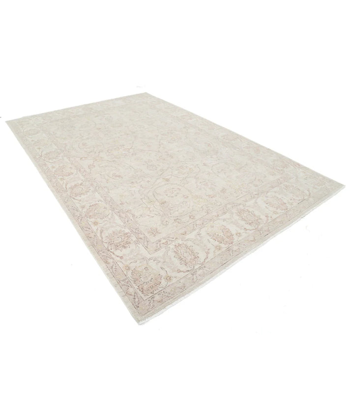 Grey Afghan Serenity Rug 7' 8" x 11' 4" Hand-Knotted | No. AT99505