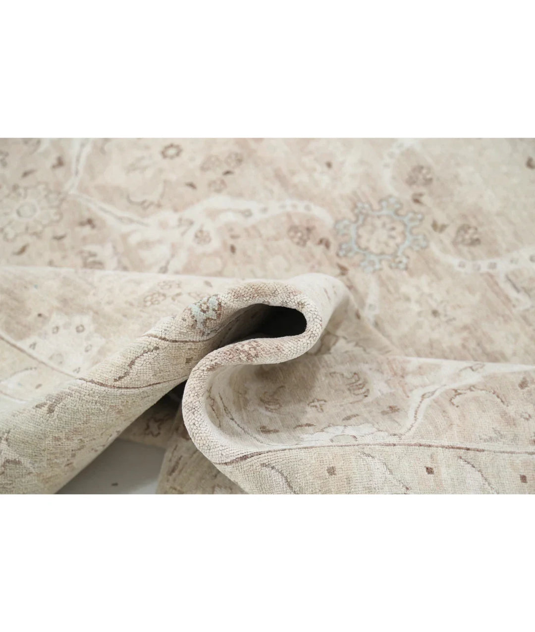 Brown Afghan Tabriz Rug 8' 2" x 10' 2" Hand-Knotted | No. AT99514